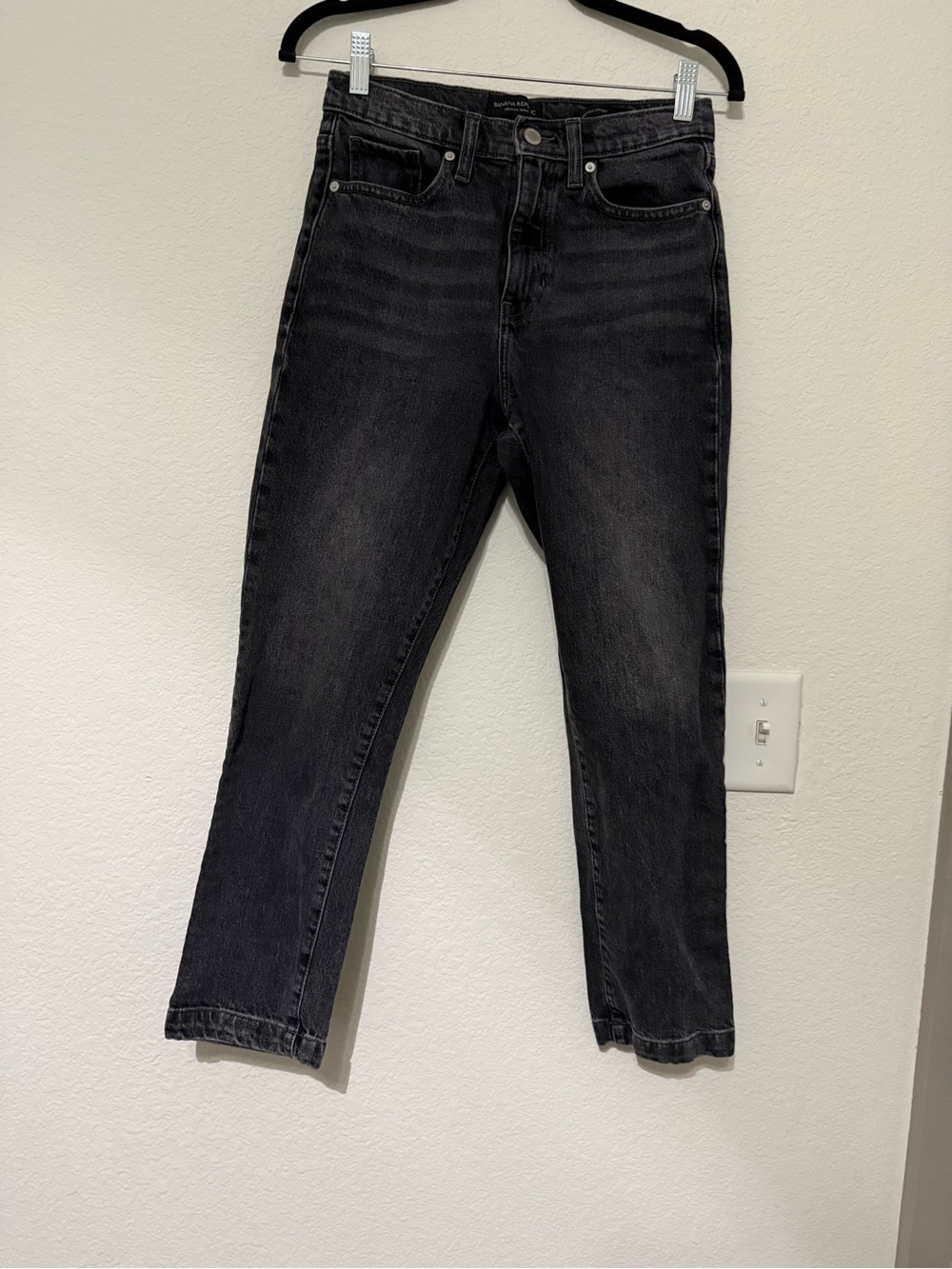 Banana Republic Black High Rise Straight Jeans